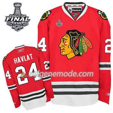 Reebok Herren Eishockey Chicago Blackhawks Trikot Martin Havlat #24 Heim Rot 2015 Stanley Cup