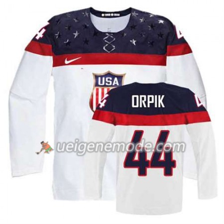Reebok Dame Eishockey Premier Olympic-USA Team Trikot Brooks Orpik #44 Heim Weiß