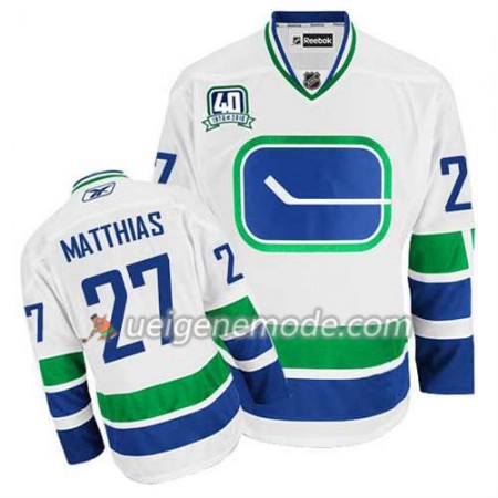 Reebok Herren Eishockey Vancouver Canucks Trikot Shawn Matthias #27 Ausweich Weiß