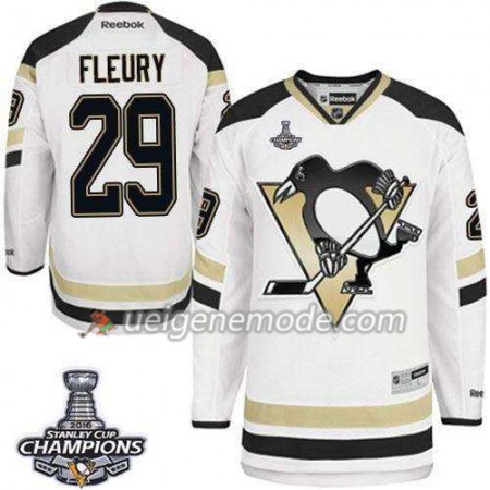 Reebok Eishockey Pittsburgh Penguins Trikot Marc-Andre Fleury 29 Weiß Auswärts 2016 Stanley Cup
