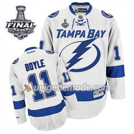 Reebok Herren Eishockey Tampa Bay Lightning Trikot Brian Boyle #11 Auswärts Weiß 2015 Stanley Cup