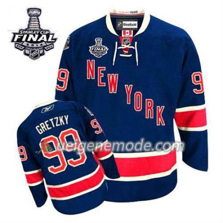 Reebok Herren Eishockey New York Rangers Trikot Wayne Gretzky #99 Ausweich Blau 2014 Stanley Cup
