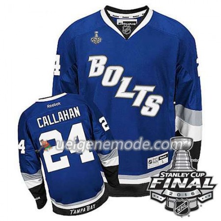 Reebok Eishockey Tampa Bay Lightning Trikot Ryan Callahan #24 Bleu Ausweich 2016 Stanley Cup
