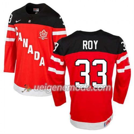 Kinder Eishockey Olympic-Canada Team Trikot Maurice Roy #33 100th Anniversary Rot