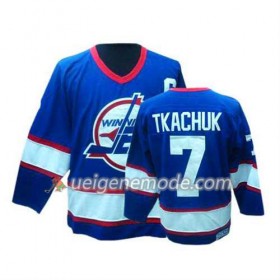 Reebok Herren Eishockey Winnipeg Jets Trikot Keith Tkachuk #7 Bleu Weiß