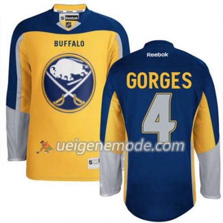 Reebok Herren Eishockey Buffalo Sabres Trikot Josh Gorges #4 Nue Ausweich Gold