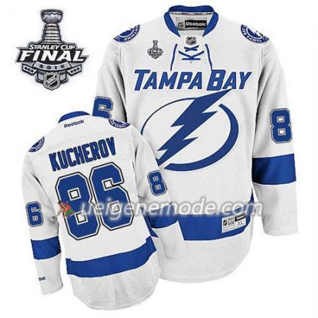 Reebok Herren Eishockey Tampa Bay Lightning Trikot Nikita Kucherov #86 Auswärts Weiß 2015 Stanley Cup