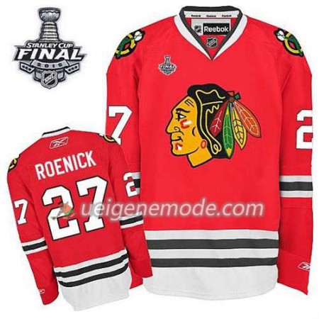 Reebok Herren Eishockey Chicago Blackhawks Trikot Jeremy Roenick #27 Heim Rot 2015 Stanley Cup