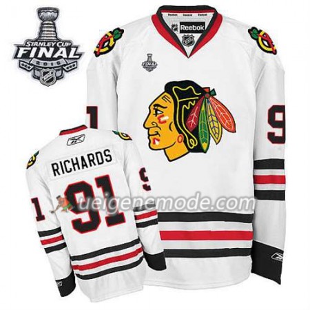 Reebok Herren Eishockey Chicago Blackhawks Trikot Brad Richards #91 Auswärts Weiß 2015 Stanley Cup