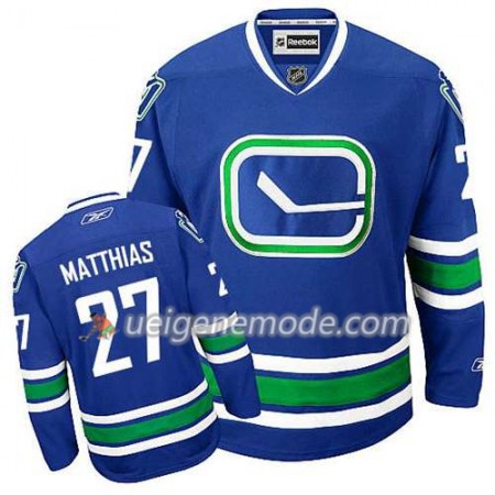 Reebok Herren Eishockey Vancouver Canucks Trikot Shawn Matthias #27 Nue Ausweich Blau