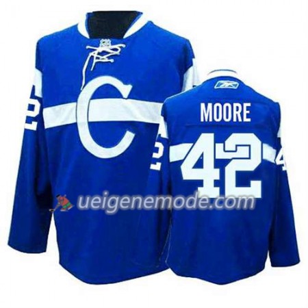 Reebok Herren Eishockey Montreal Canadiens Trikot Dominic Moore #42 Ausweich Bleu