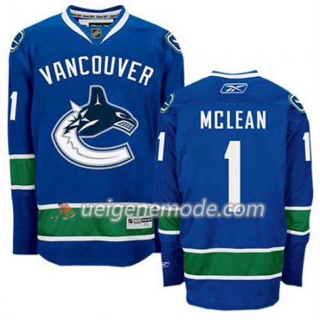 Reebok Herren Eishockey Vancouver Canucks Trikot Kirk Mclean #1 Heim Blau