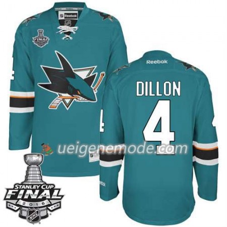 Reebok Eishockey San Jose Sharks Trikot Brenden Dillon #4 Teal Heim 2016 Stanley Cup