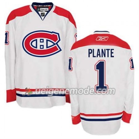 Reebok Herren Eishockey Montreal Canadiens Trikot Jacques Plante #1 Auswärts Weiß