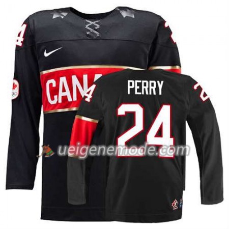 Reebok Dame Eishockey Olympic-Canada Team Trikot Corey Perry #24 Ausweich Schwarz