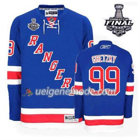 Reebok Herren Eishockey New York Rangers Trikot Wayne Gretzky #99 Heim Blau 2014 Stanley Cup