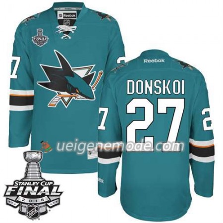 Reebok Eishockey San Jose Sharks Trikot Joonas Donskoi #27 Teal Heim 2016 Stanley Cup