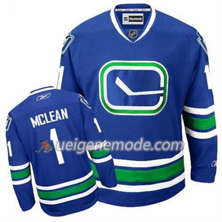 Reebok Herren Eishockey Vancouver Canucks Trikot Kirk Mclean #1 Ausweich Blau