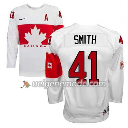 Reebok Dame Eishockey Olympic-Canada Team Trikot Mike Smith #41 Heim Weiß