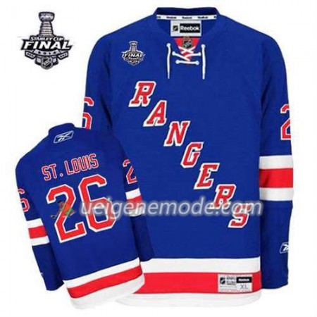 Reebok Herren Eishockey New York Rangers Trikot Martin St. Louis #26 Heim Blau 2014 Stanley Cup