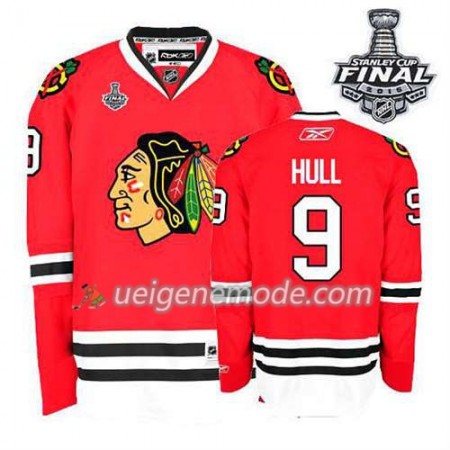 Reebok Dame Eishockey Chicago Blackhawks Trikot Bobby Hull #9 Heim Rot 2015 Stanley Cup