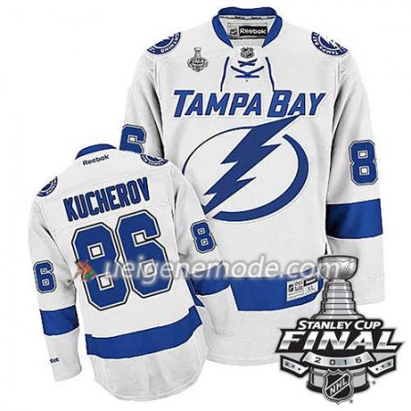 Reebok Eishockey Tampa Bay Lightning Trikot Nikita Kucherov #86 Weiß Auswärts 2016 Stanley Cup