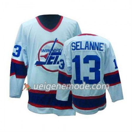 Reebok Herren Eishockey Winnipeg Jets Trikot Teemu Selanne #13 Weiß