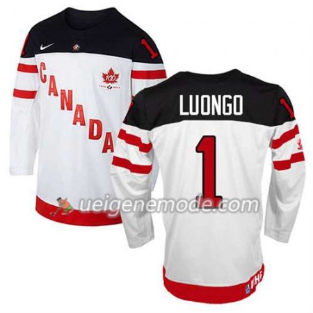 Kinder Eishockey Olympic-Canada Team Trikot Roberto Luongo #1 100th Anniversary Weiß