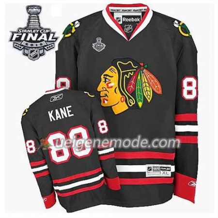 Reebok Herren Eishockey Chicago Blackhawks Trikot Patrick Kane #88 Ausweich Schwarz 2015 Stanley Cup