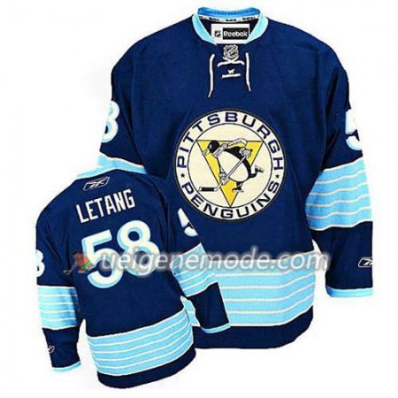 Reebok Eishockey Pittsburgh Penguins Trikot Kris Letang #58 Bleu Ausweich 2016 Stanley Cup