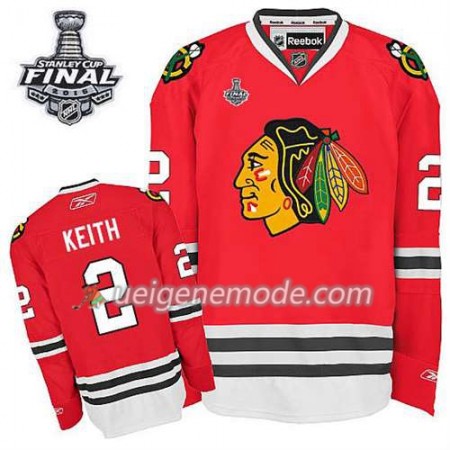 Reebok Herren Eishockey Chicago Blackhawks Trikot Duncan Keith #2 Heim Rot 2015 Stanley Cup